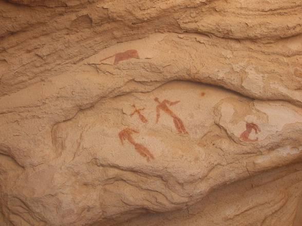 Disegno ritrovato nella Grotta dei Genitori in Egitto